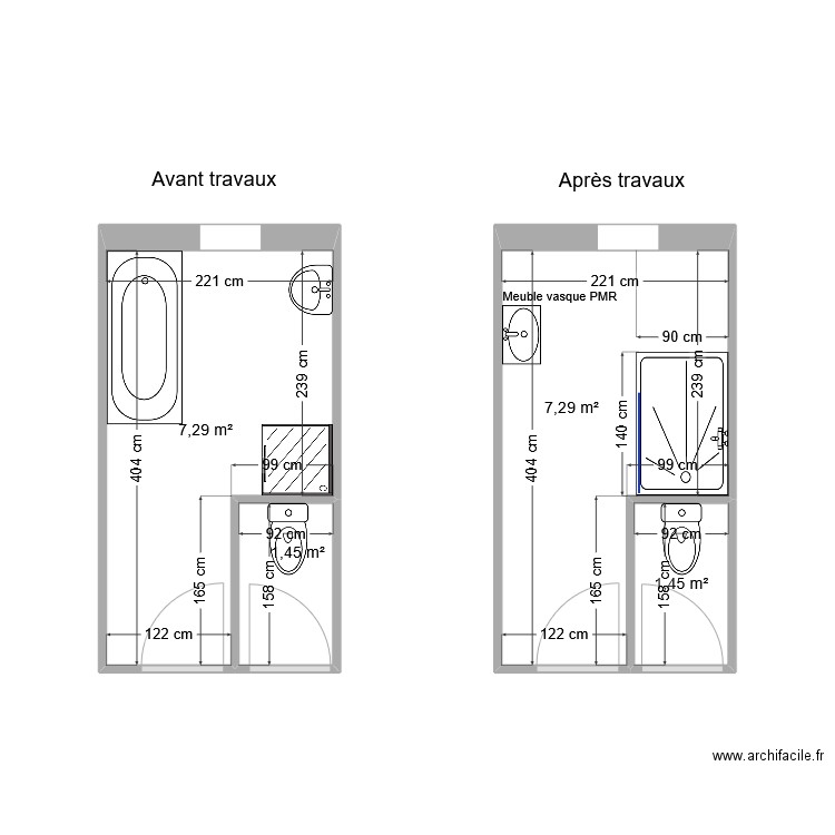 CHABRIER Denis. Plan de 4 pièces et 18 m2