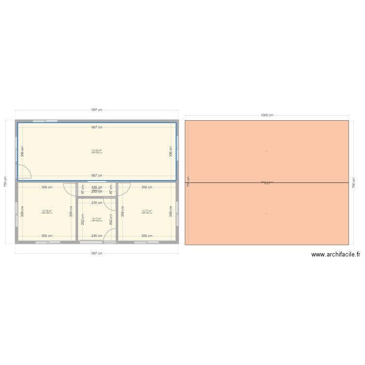 Maison PAPARA. Plan de 5 pièces et 68 m2