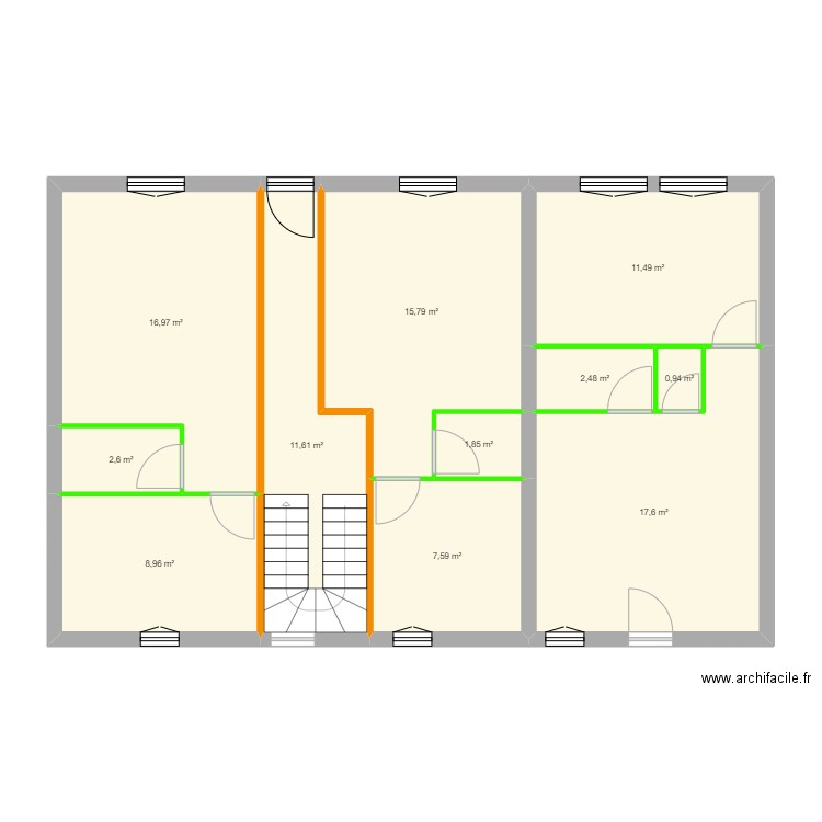 ARTEIL. Plan de 11 pièces et 98 m2