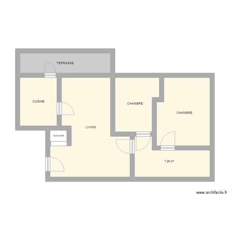 eperviers. Plan de 7 pièces et 56 m2