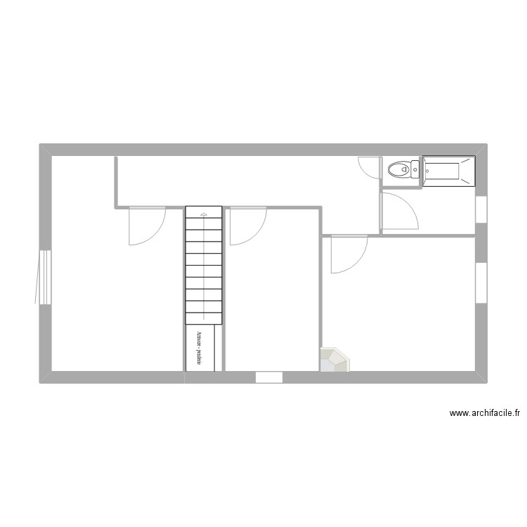 LSO 1 Etage ss mesure. Plan de 1 pièce et 44 m2