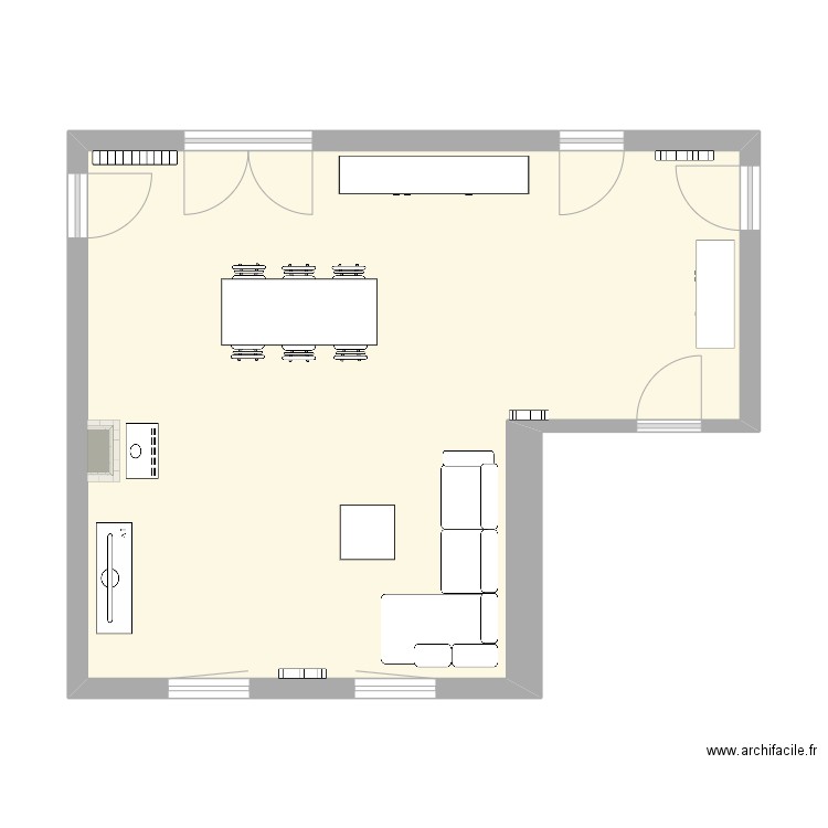 Aménagement intérieur. Plan de 1 pièce et 47 m2
