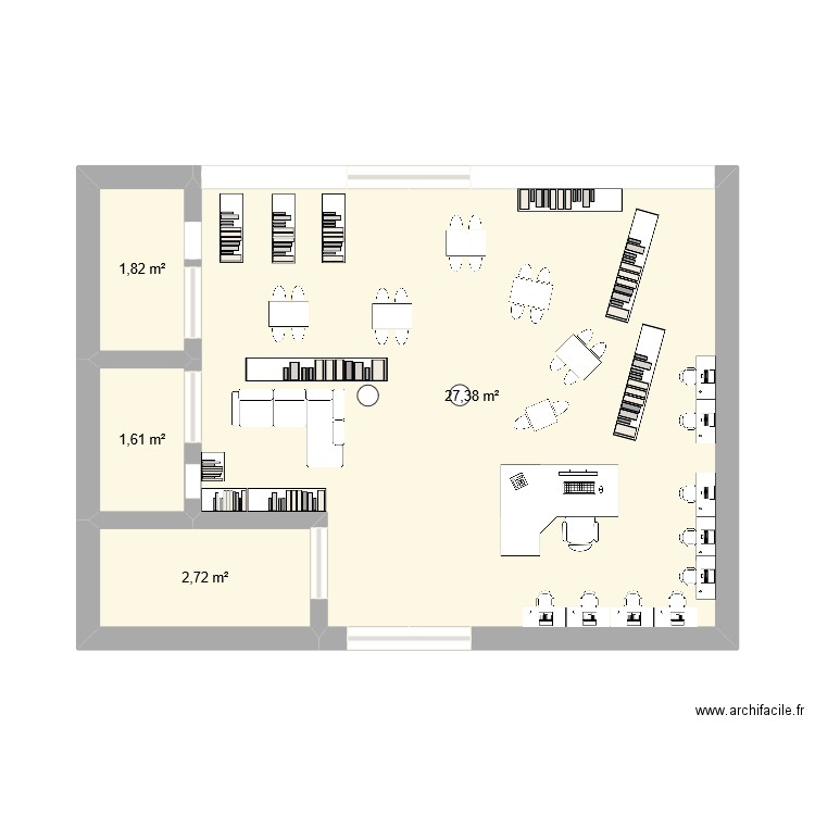 CDI. Plan de 4 pièces et 34 m2