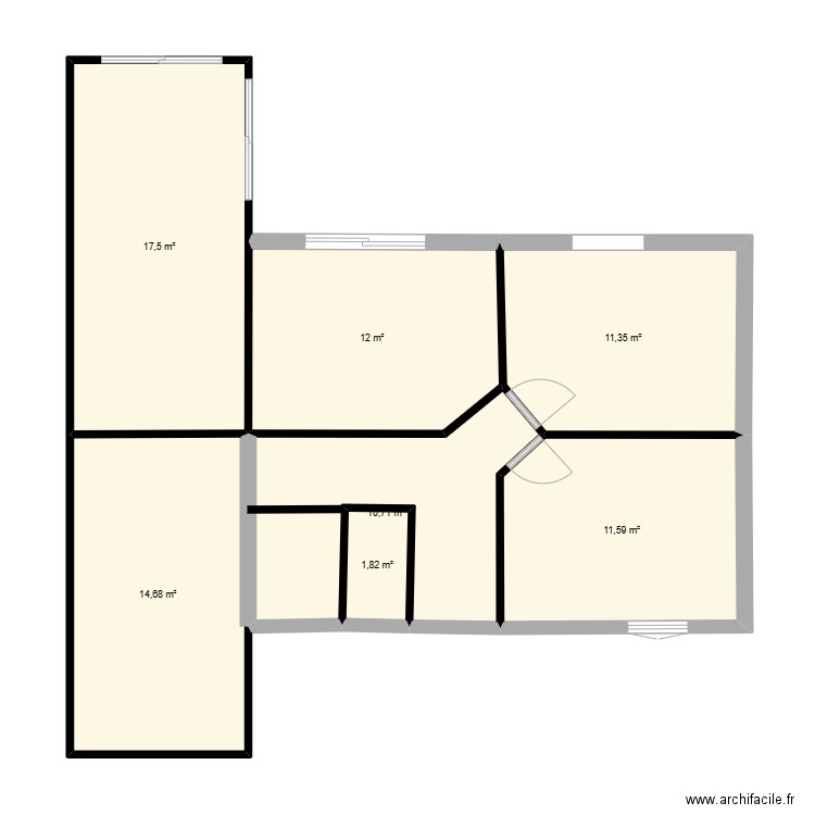 BAZOCHR. Plan de 7 pièces et 80 m2