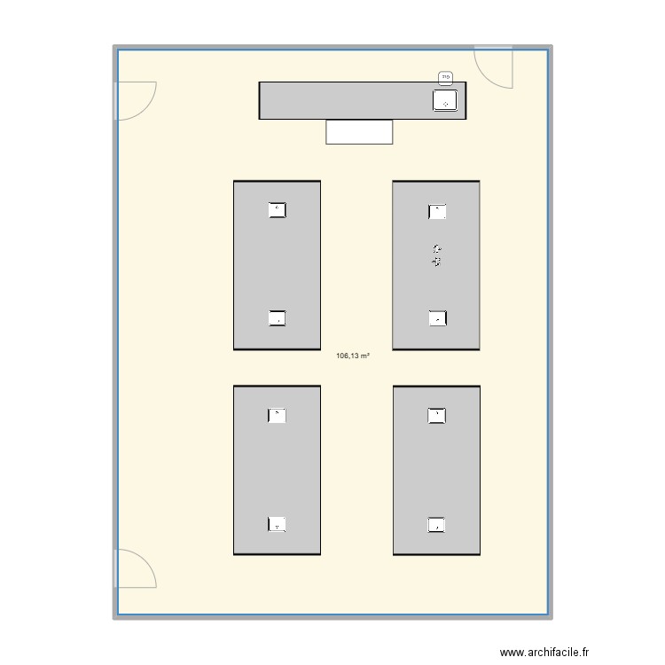 labo C102. Plan de 1 pièce et 106 m2