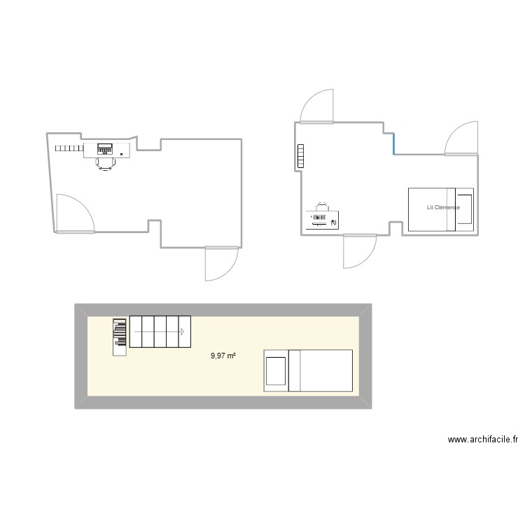 stmaur. Plan de 1 pièce et 10 m2