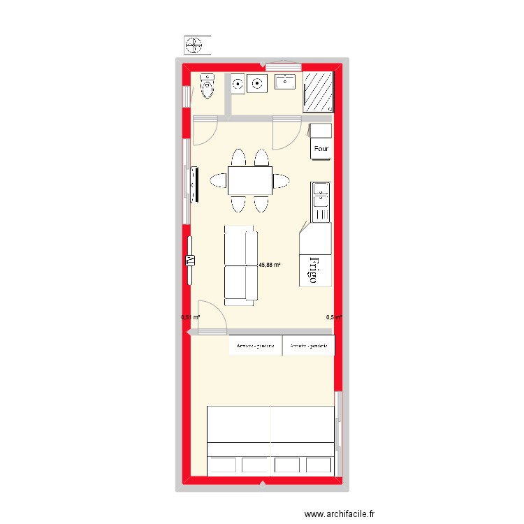 PETITE MAISON CONTAINER(40)COLLER. Plan de 3 pièces et 47 m2