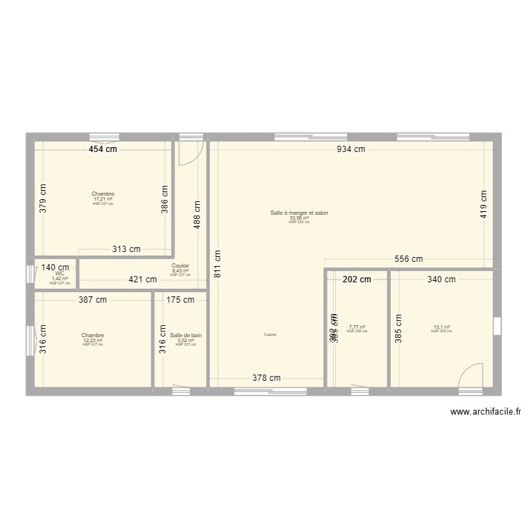 CASTERA RDC. Plan de 8 pièces et 120 m2