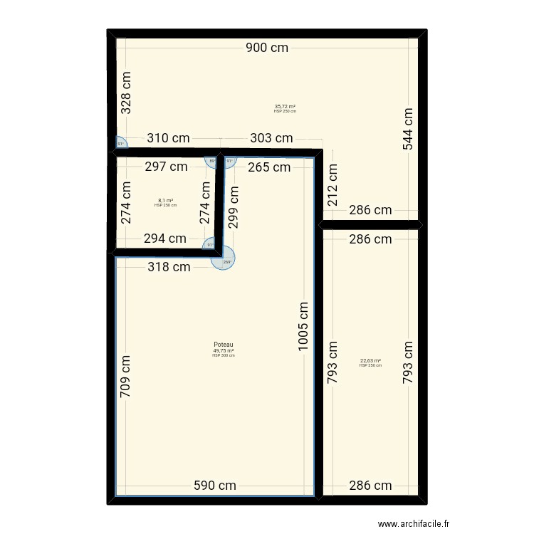 Maison rach. Plan de 4 pièces et 116 m2