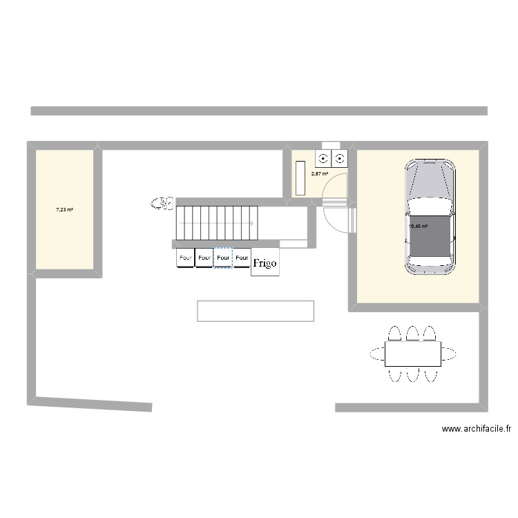 test. Plan de 3 pièces et 30 m2