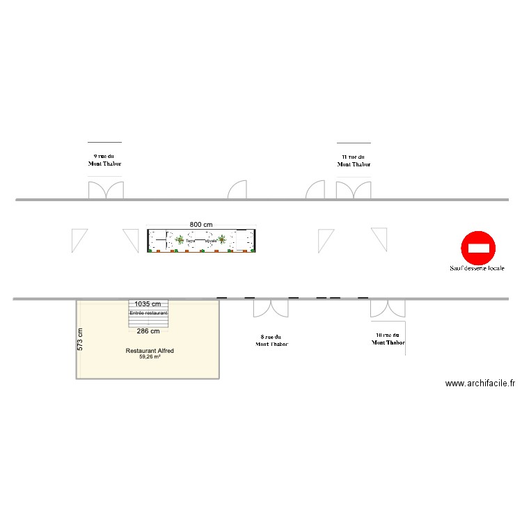 Terrase Estivale Alfred 2. Plan de 1 pièce et 59 m2