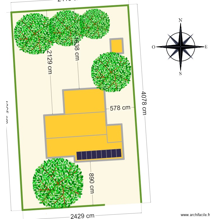 CHAA KARIM. Plan de 2 pièces et 181 m2