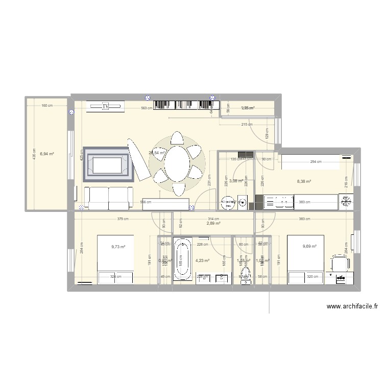 appart_v2.1. Plan de 12 pièces et 76 m2