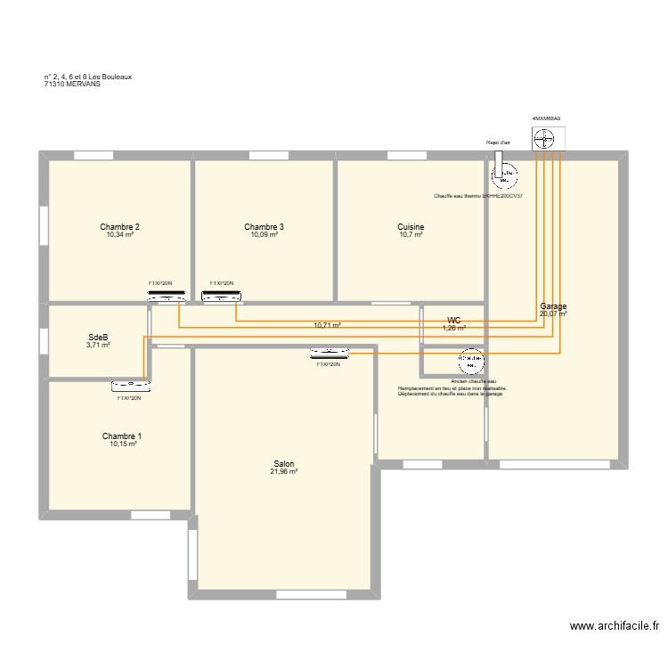 2 4 6 8 les Bouleaux. Plan de 10 pièces et 100 m2