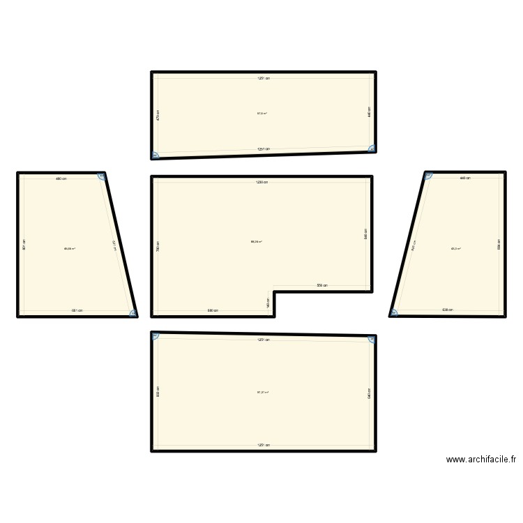 berger existant. Plan de 5 pièces et 316 m2