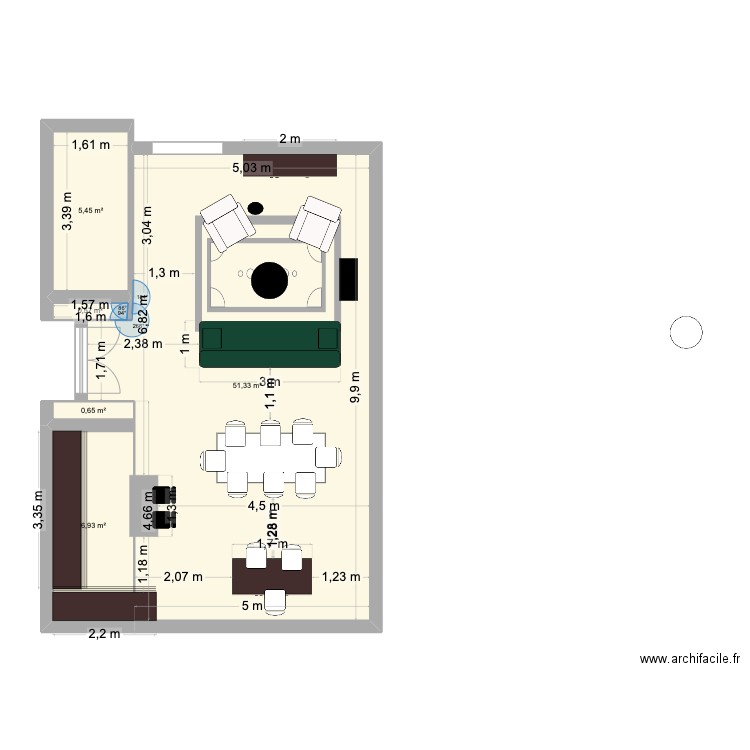 TAIPEI 2. Plan de 5 pièces et 65 m2