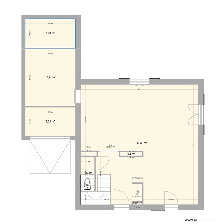 Maison MIONS. Plan de 7 pièces et 70 m2