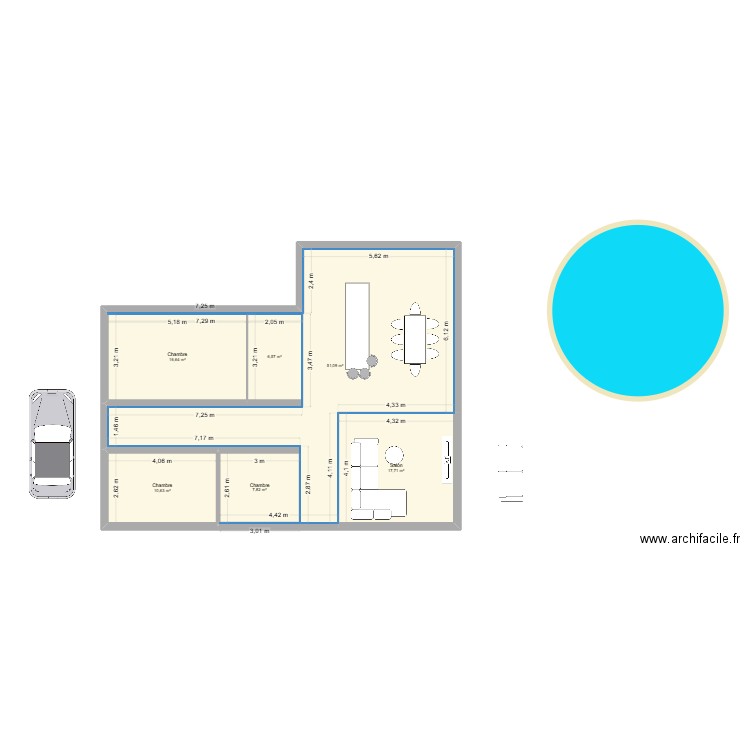 Maison. Plan de 6 pièces et 110 m2