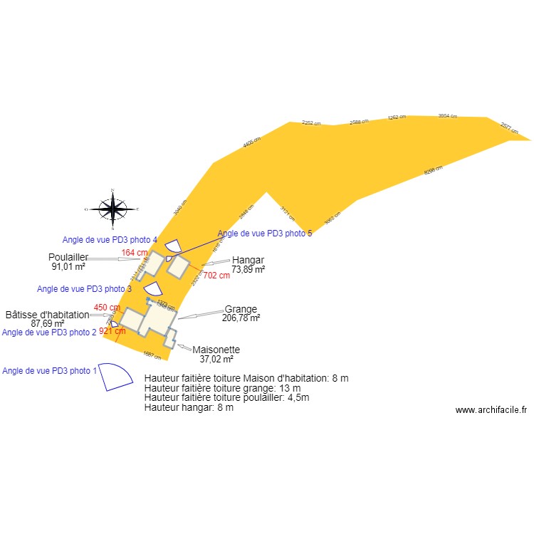 Plan de situation PD2. Plan de 6 pièces et 497 m2