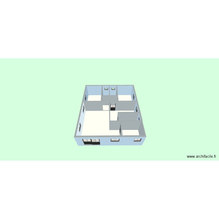 3 chambres  salon. Plan de 9 pièces et 95 m2