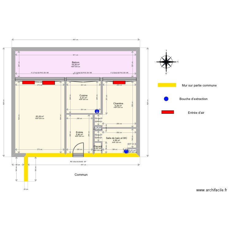 Collectif 2. Plan de 9 pièces et 66 m2