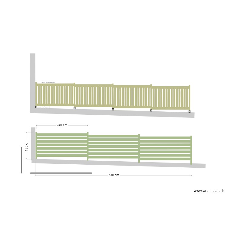 Elément de cloture. Plan de 0 pièce et 0 m2