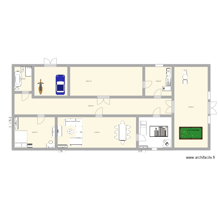 hamouda. Plan de 7 pièces et 171 m2