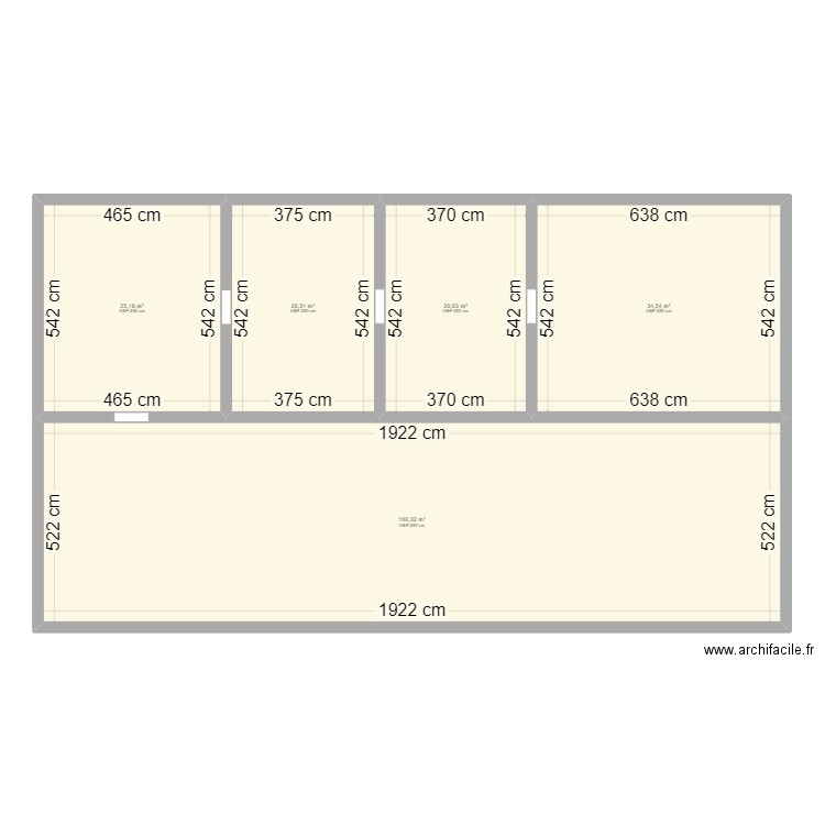 paillote. Plan de 5 pièces et 200 m2