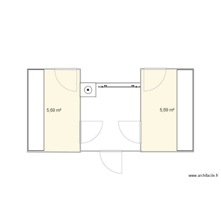 from. Plan de 2 pièces et 11 m2