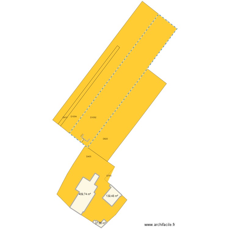 Plan de masse abri cheval. Plan de 3 pièces et 586 m2