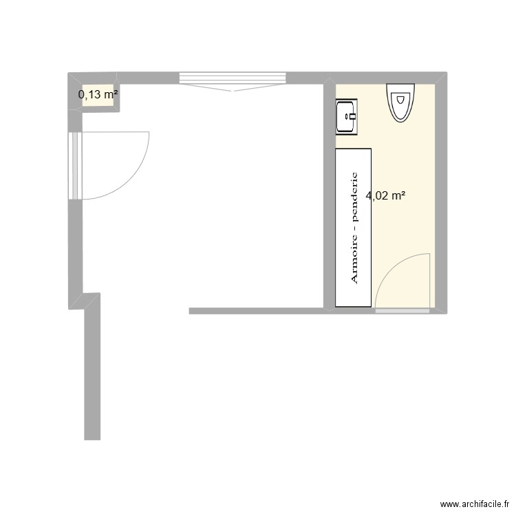 plaire serge et corinne. Plan de 2 pièces et 4 m2