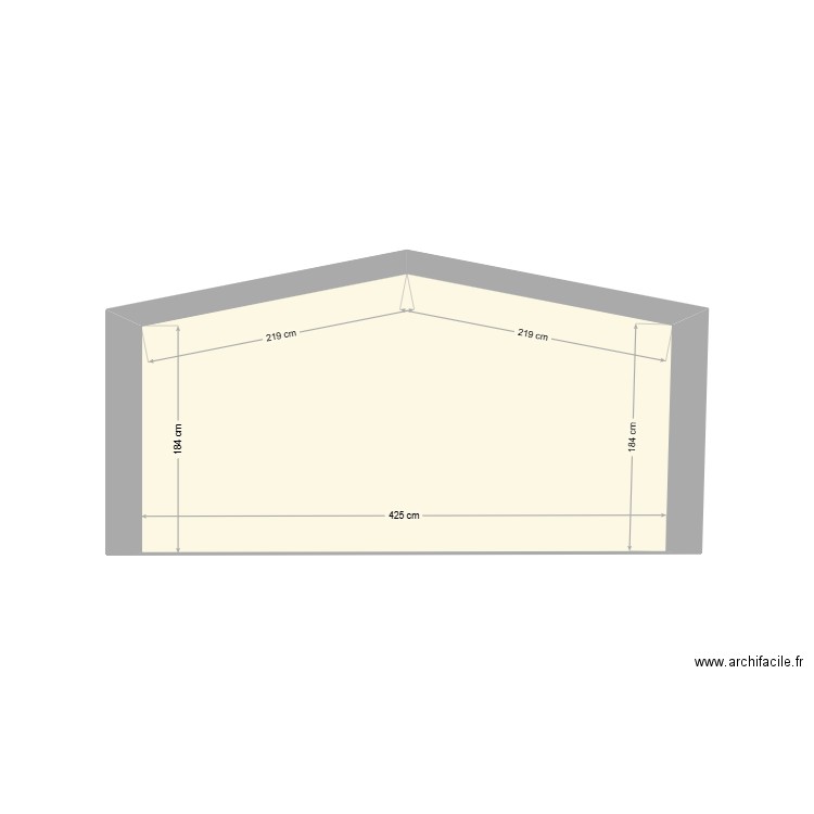 chalet. Plan de 1 pièce et 9 m2