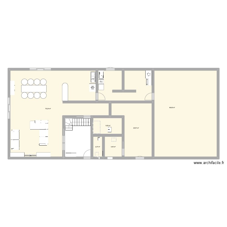 projet 1. Plan de 6 pièces et 196 m2