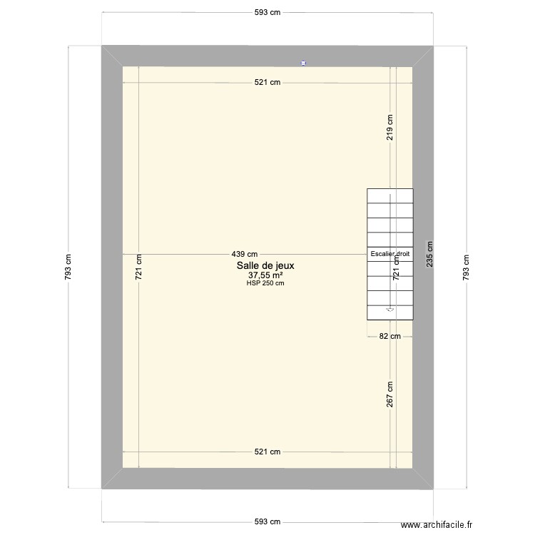 Etage 2. Plan de 1 pièce et 38 m2