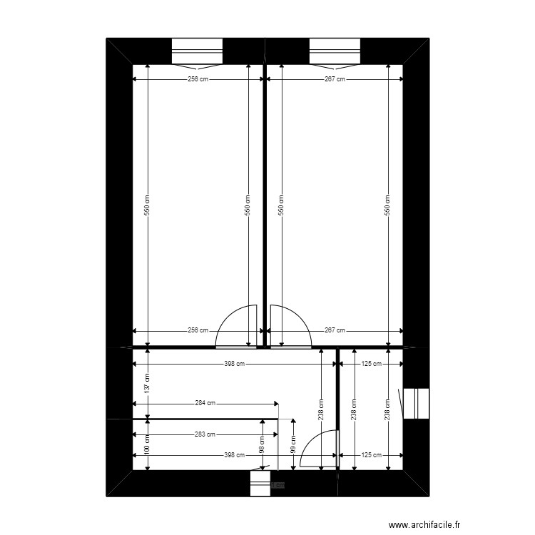 Aunet mez. Plan de 14 pièces et 233 m2