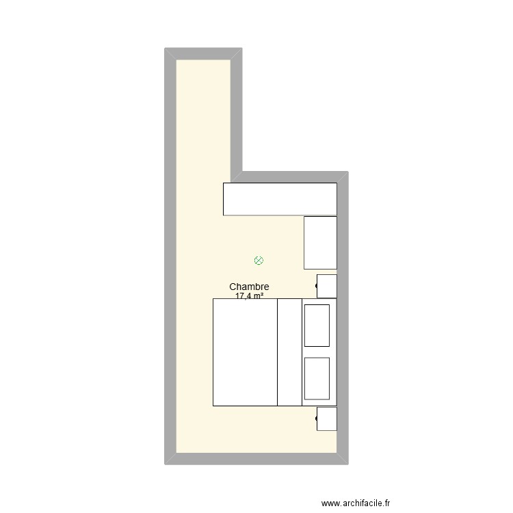 Chambre Elvi. Plan de 1 pièce et 17 m2