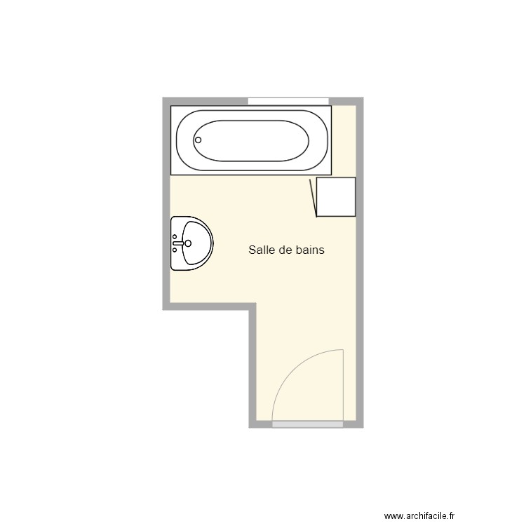 plan avant travaux Ely. Plan de 1 pièce et 5 m2