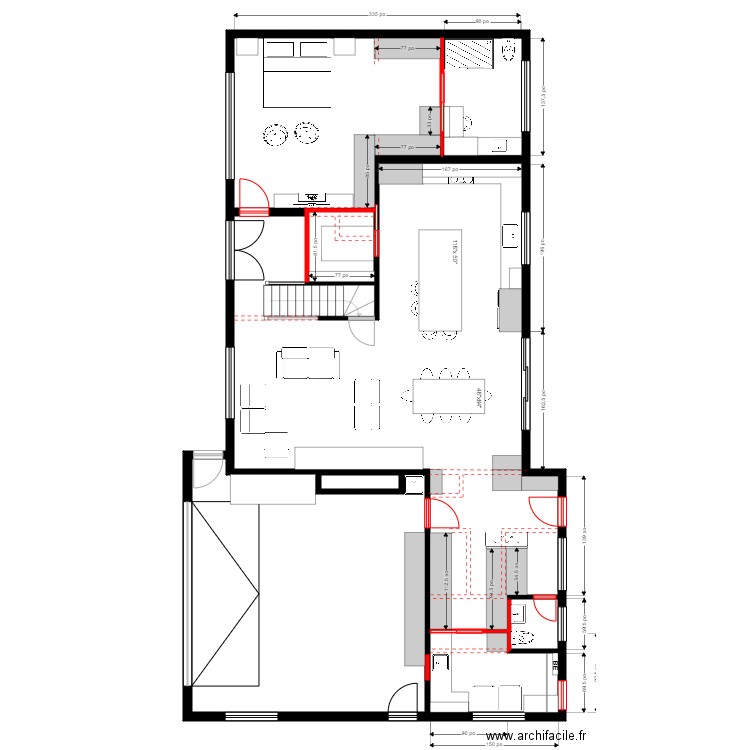 louis bernier rdch2.3. Plan de 2 pièces et 183 m2