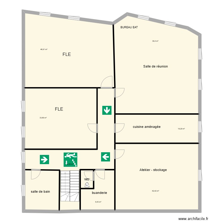 19 GUERET FLE. Plan de 8 pièces et 248 m2