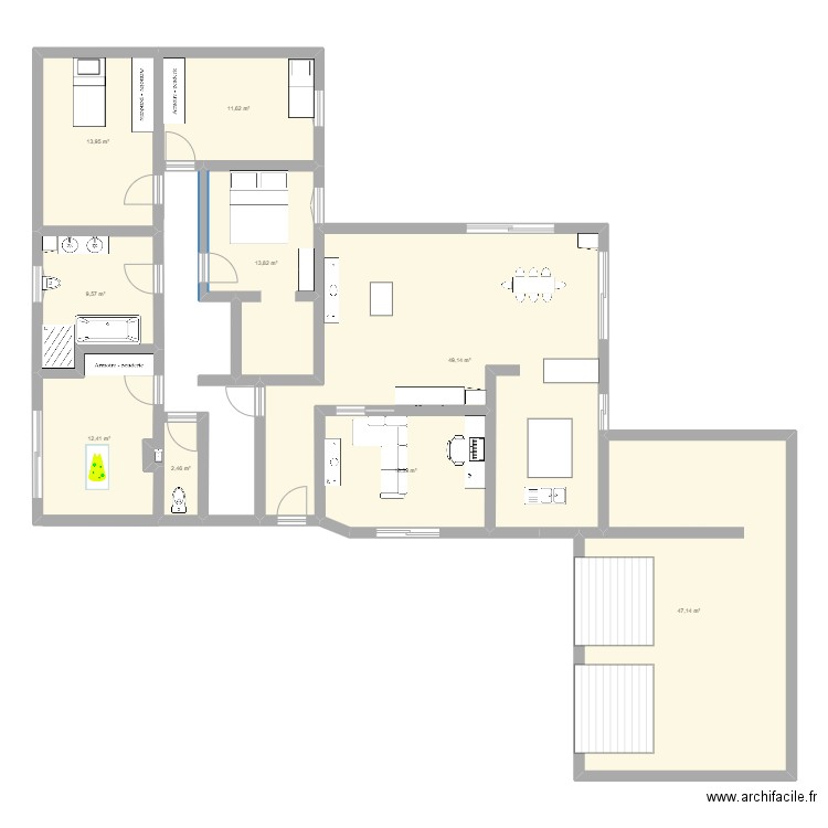 maison saint avit . Plan de 9 pièces et 173 m2