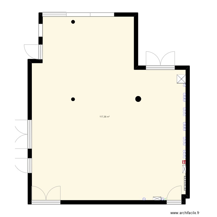 Plan salle projet SAE 3.2. Plan de 1 pièce et 117 m2