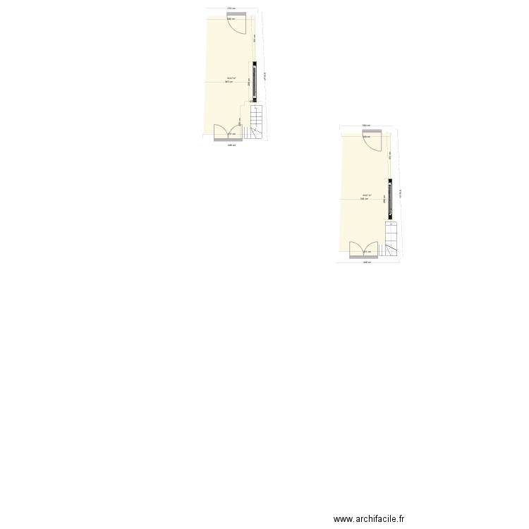 felletin rez de chaussé vide 2. Plan de 2 pièces et 66 m2