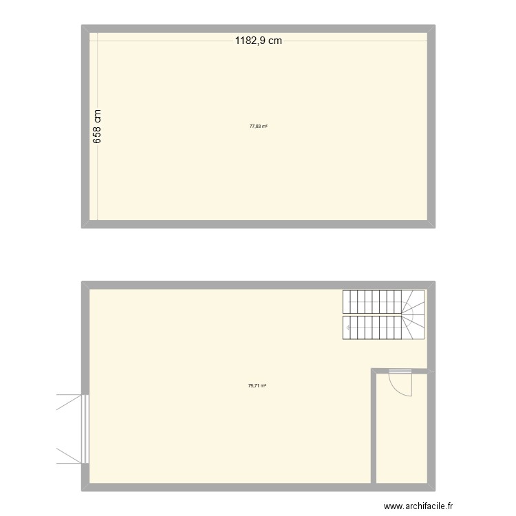 MAISON LUNAS. Plan de 2 pièces et 158 m2