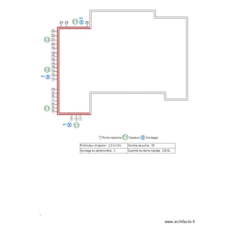 Bero. Plan de 1 pièce et 89 m2