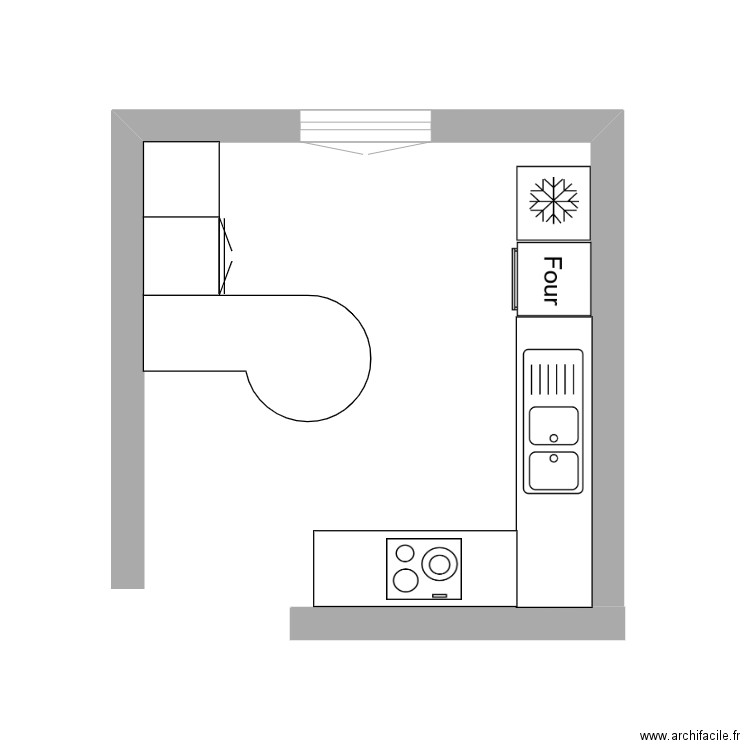 Cuisine V1. Plan de 0 pièce et 0 m2