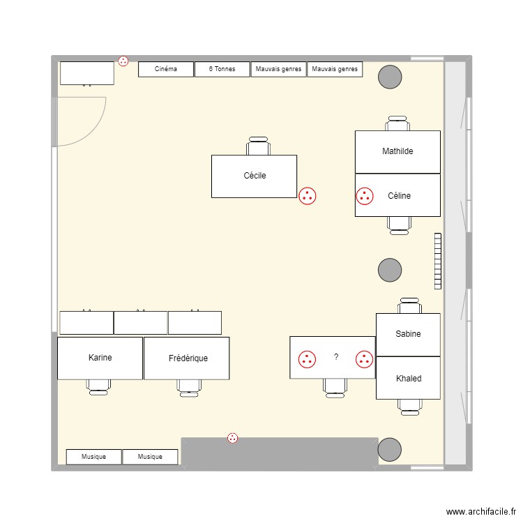 Aménagement bureau ARL. Plan de 3 pièces et 56 m2