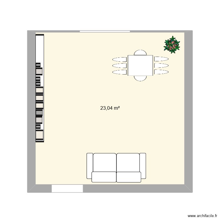 SALON. Plan de 1 pièce et 23 m2