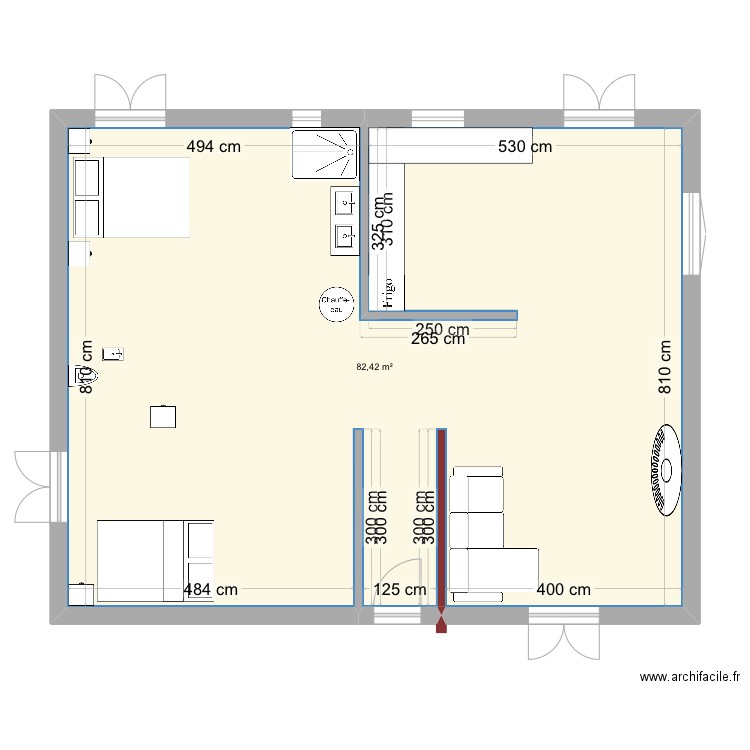 Maison Sospel vide avec meubles. Plan de 1 pièce et 82 m2