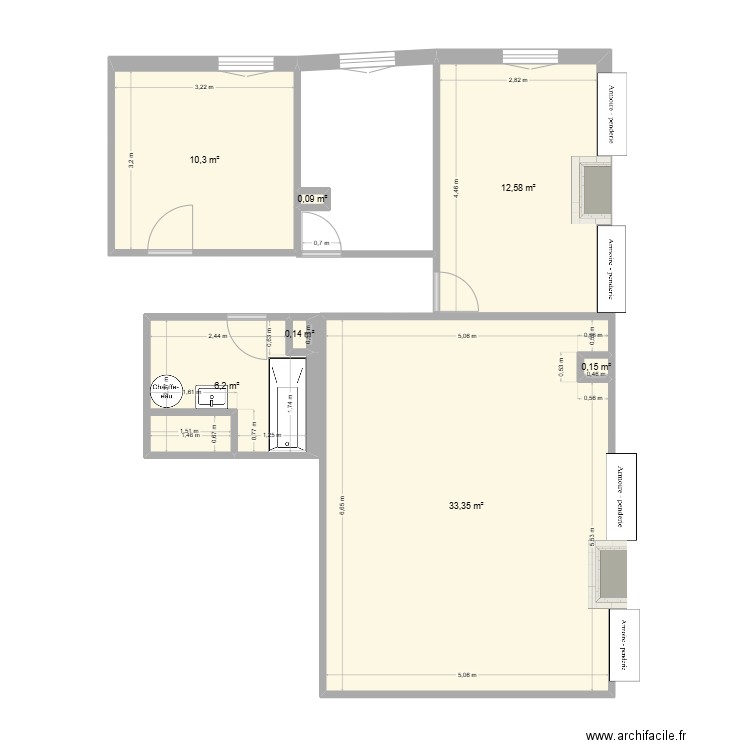 chez moi. Plan de 7 pièces et 63 m2