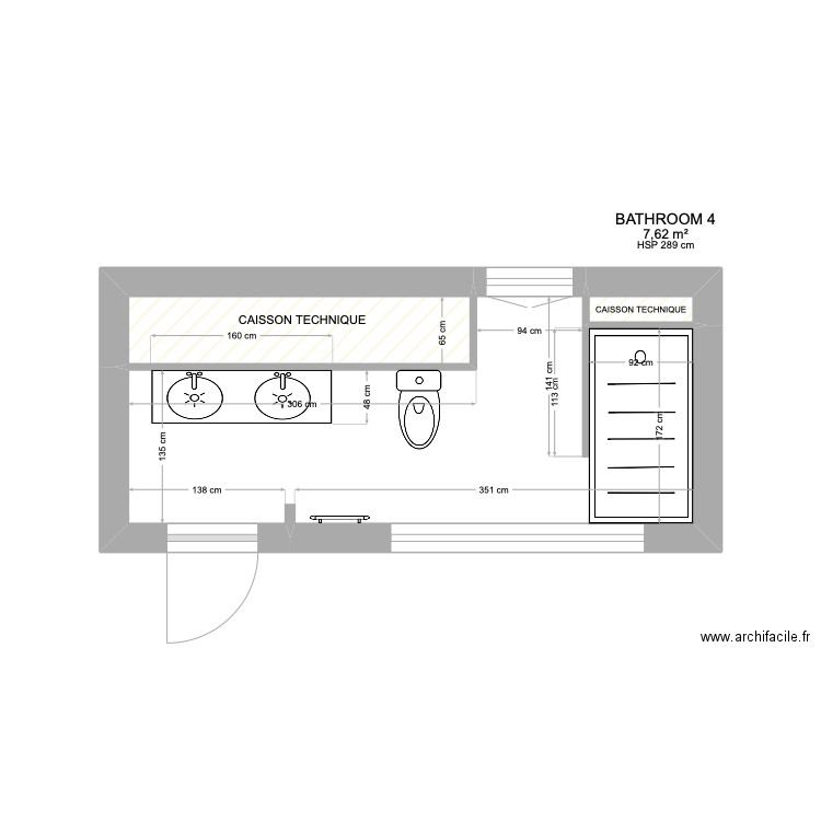 MARTINETTE - BATHROOM 4. Plan de 3 pièces et 10 m2